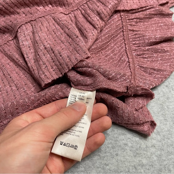 Anthropologie Maeve Top Womens XS Solid Red Cowl Neck Peplum - Picture 10 of 12